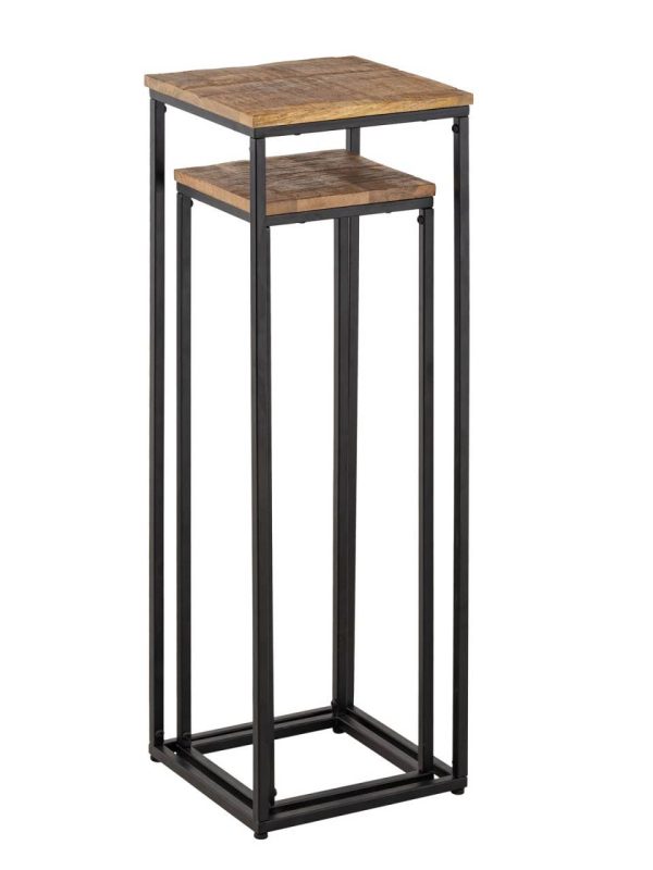 Ensemble de colonnes à fleurs L 25 et 20 H 78 et 67 cm